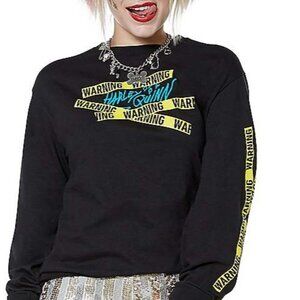 Birds of Prey Harley Quinn  Warning Small Long Sleeve Shirt Unisex Black